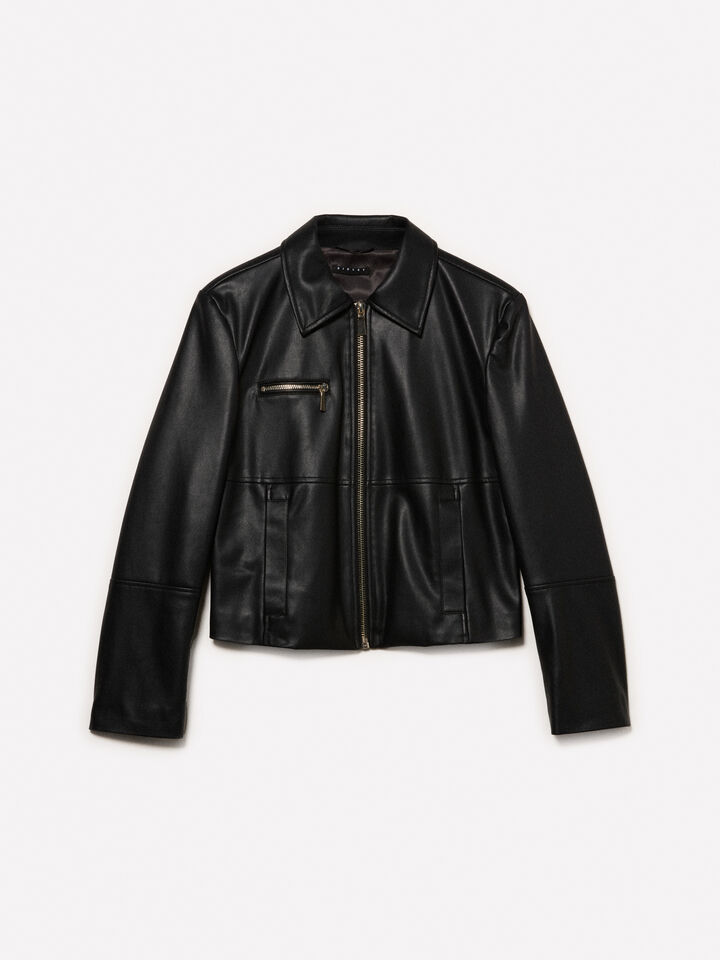 Black short jacket - women's jackets - Black | Sisley image number 5
